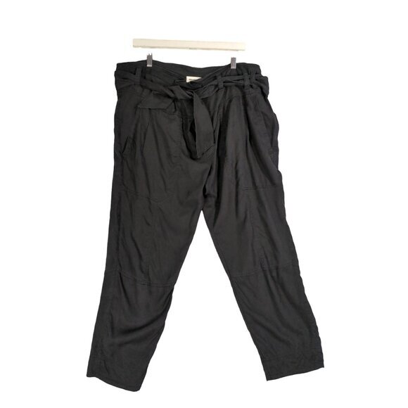 ZADIG & VOLTAIRE Pany Pant Women SZ 40 Crop Utility Pocket‎ Belt Black Lyocell - Picture 1 of 8